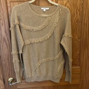 NWT Chico’s Beige Fringe Sweater for Women